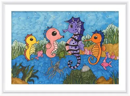 二年级学生作品 《海马》
