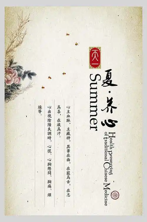 中医养生文化海报夏季养心