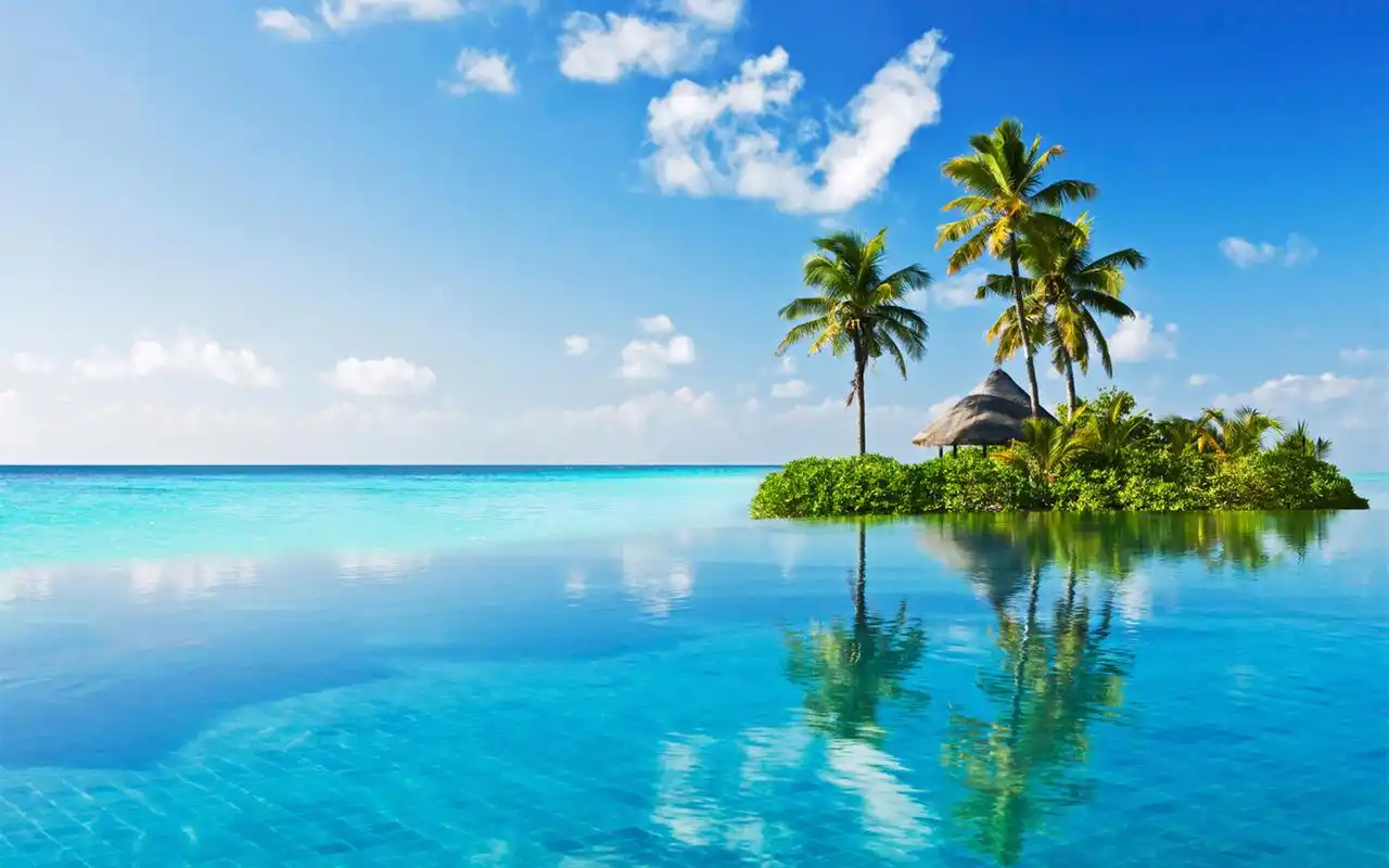 精选夏日清凉蓝天碧海度假海边沙滩高清风景电脑桌面壁纸下载(2)高清