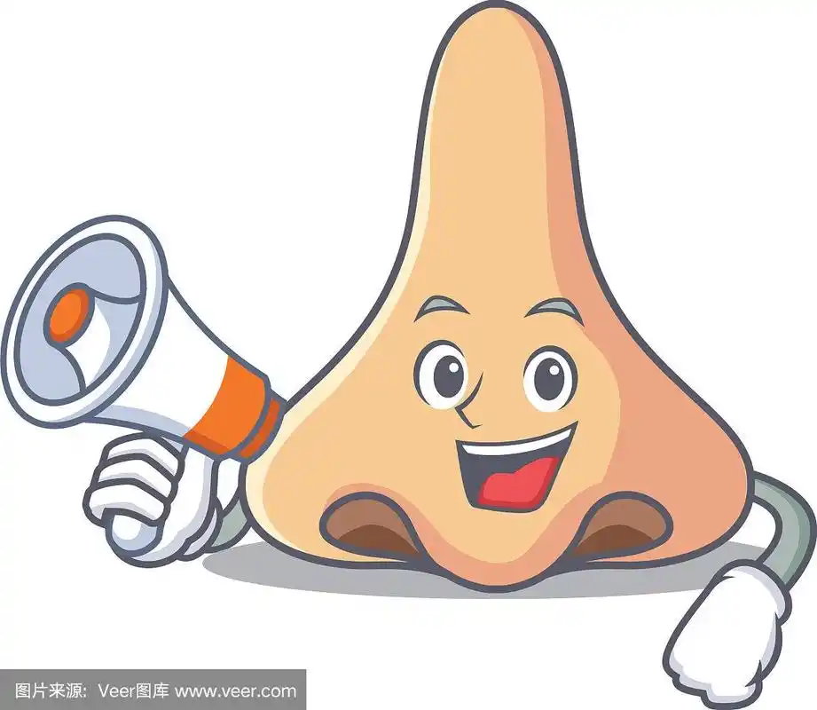 带有扩音器鼻子的卡通人物风格