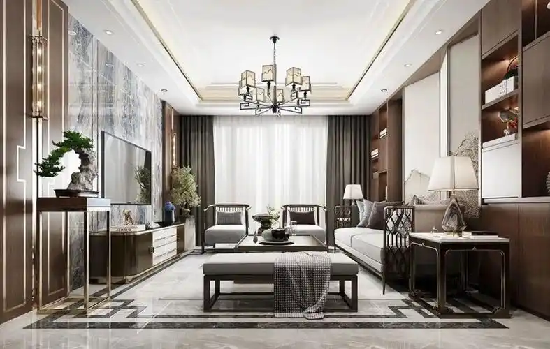 梵帝尼新中式风格客厅设计 营造唯美清新的意境感