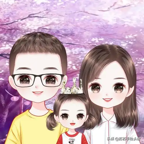 简笔画全家福"三口之家",幸福又美满!-第25张图片