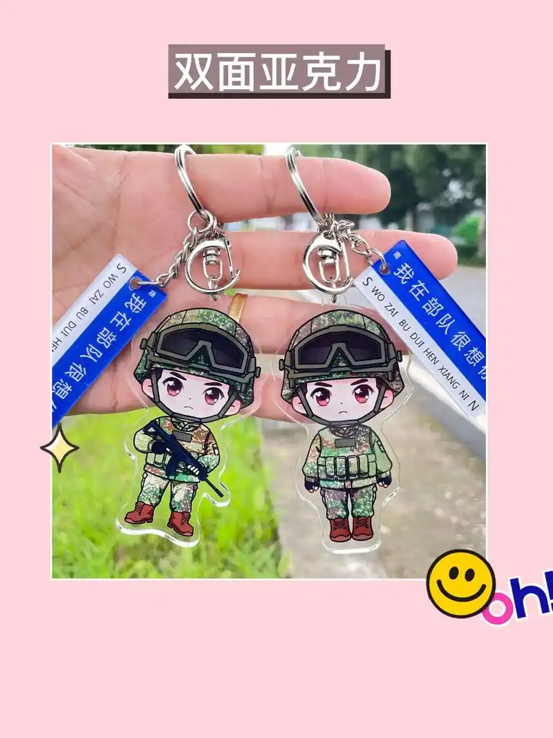 兵小萌带你上路~ 78.兵小萌兵哥哥钥匙扣!双面亚克 - 抖音