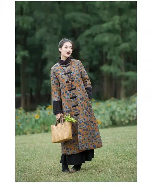 女装 棉服 梦诗蕊(mengshirui) 轻奢高档民族风棉衣女复古中国风棉麻