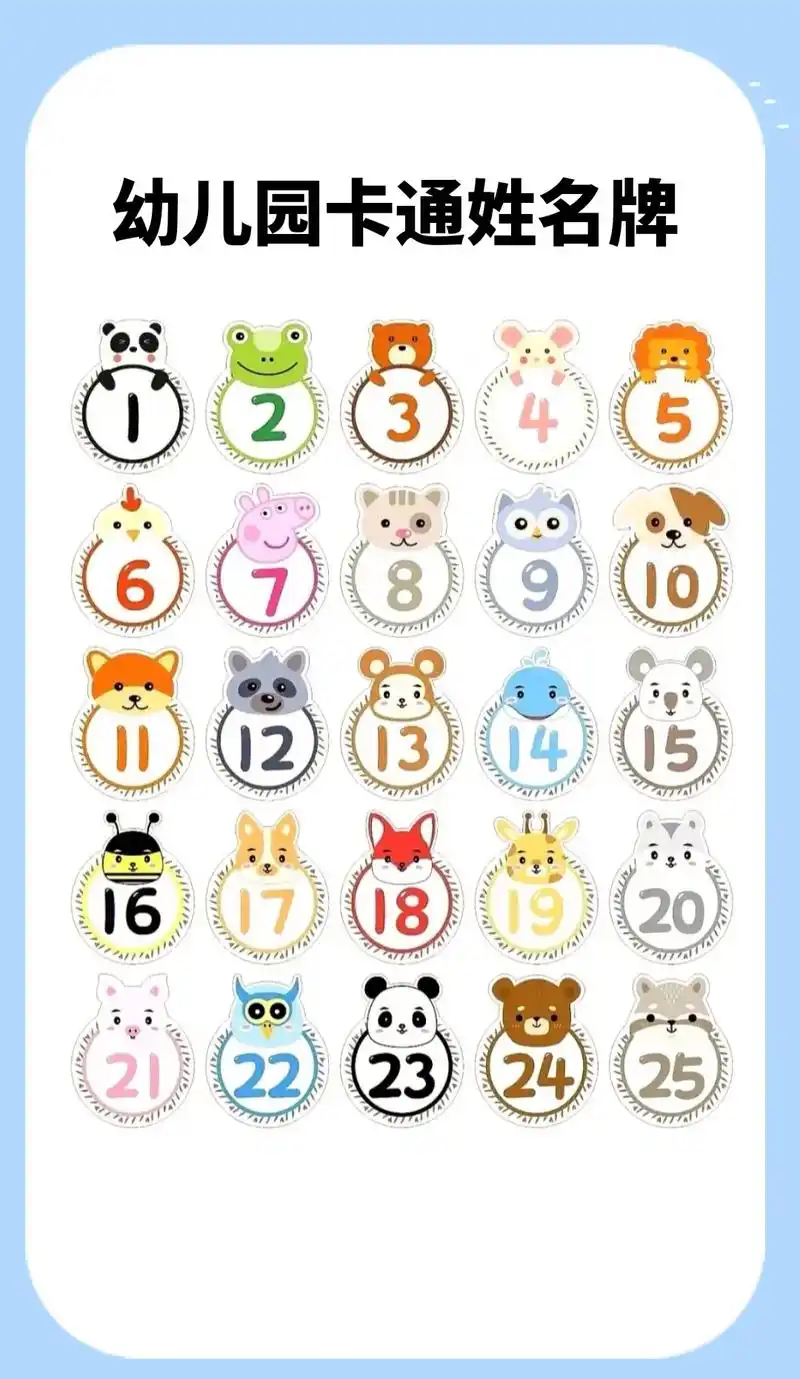 幼儿园卡通姓名贴,电子版素材.#幼儿园环创 #幼儿园区域 # - 抖音