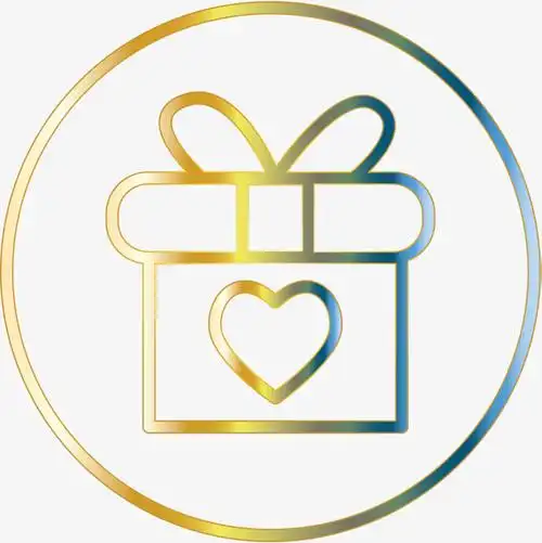 金色渐变爱心礼盒