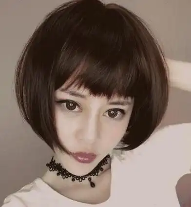 中短发修脸刘海图片