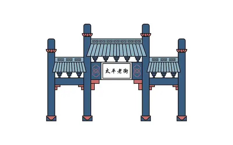 于是我也想着把长沙的一些标志性建筑画出来,比较简单的线描加填色,还