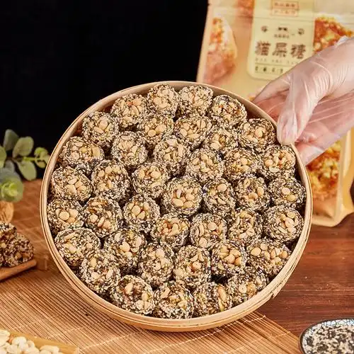 广东茂名特产猫屎糖椰蓉芝麻花生糖袋装软糖糖果办公室休闲小零食