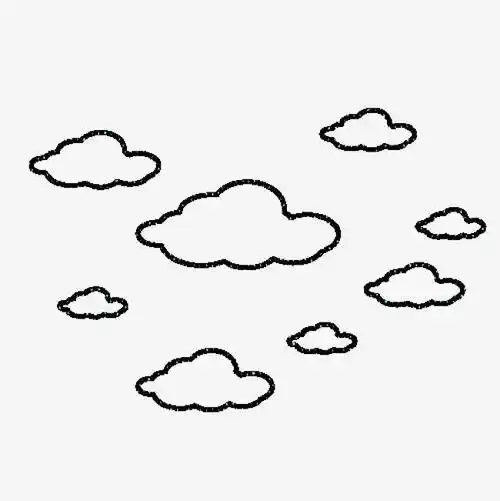 手绘繁点天空白云简笔画|蓝天白云草地漫画|儿童画蓝天白云怎么画