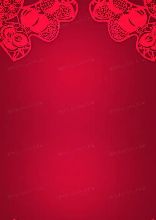 复古中国风红色剪纸背景图片