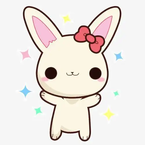 卡通形象的动物简笔画-穿裙子的小兔子