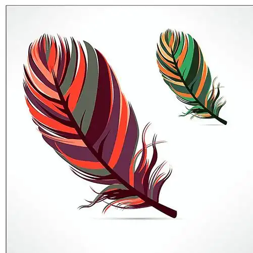 卡通彩色羽毛素材图片