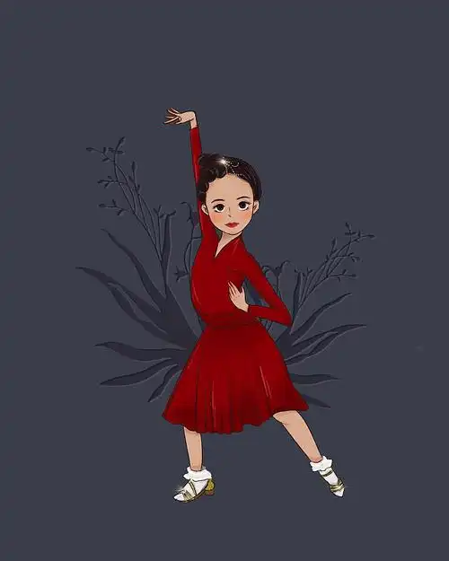 儿童插画拉丁舞女孩插画插画
