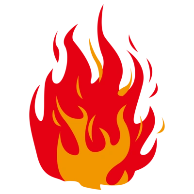 卡通矢量黄色火焰正在燃烧的火焰,免抠元素