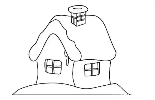 绘画教程-冬天来了,孩子们会画漂亮的雪房子吗