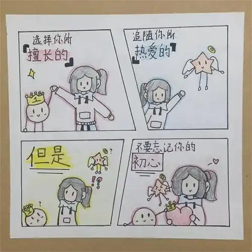 四格心理漫画是指以四个画面分格的形式来讲述一个心理小故事或一个