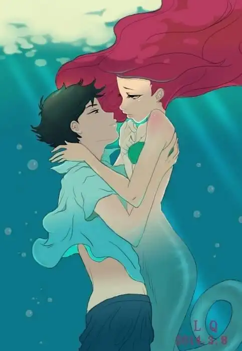 绝对黑童话 从前,在蔚蓝的海底,有一只小美人鱼,她有六个姐姐,而她是