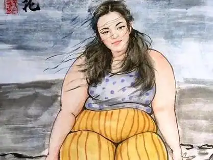 水墨憨石(大画美人)