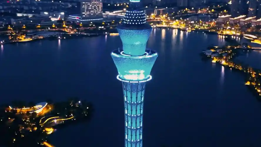 常熟电视塔夜景,小蛮腰.