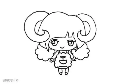 白羊座性格颇似小孩,直率,热情,冲动,以自我为中心.简笔画作品完成图