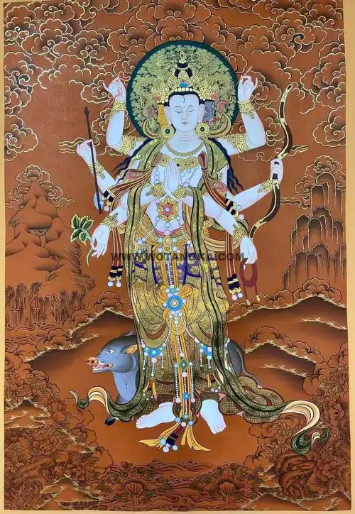 编号162-322654:红金唐卡-光明佛母·摩利支天(75*55cm左右)