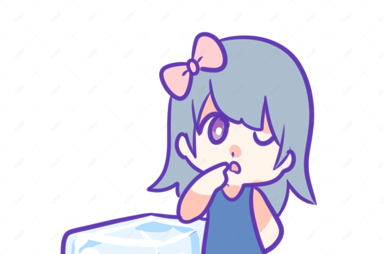 夏日可爱蓝莓冰块女孩