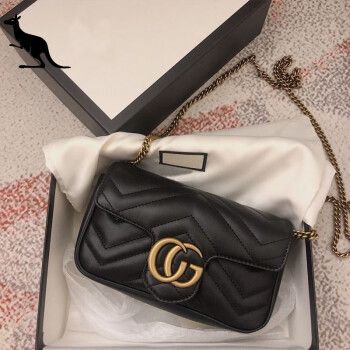 酷奇袋鼠(kuqidaishu)女包cg小香风包包时尚百搭mini小包单肩斜挎链条