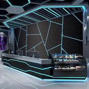 3d金属感科技感壁纸几何办公室前台背景墙布 ktv电竞酒店网咖墙纸