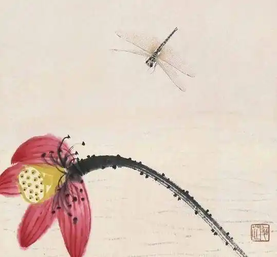 齐白石工笔蜻蜓形象写实能和照片媲美