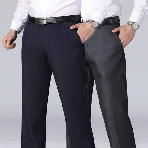 中老年男士休闲裤宽松春夏款中年西裤爸爸宽松直筒高腰夏季薄长裤