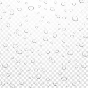 真实的矢量水雨滴在阿尔法透明的背景.浓缩的纯水滴.