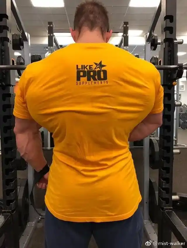 ▼还有倒三角的背部,这是要撑爆训练衣的节奏吗▼粗壮的麒麟臂,感觉他