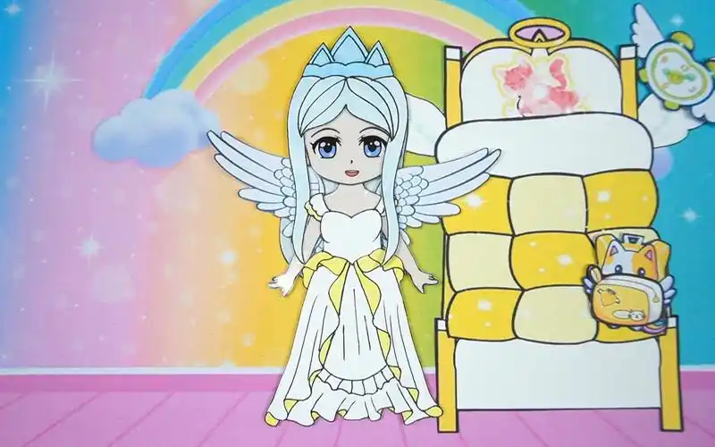 精灵梦叶罗丽纸娃娃,冰公主的天使裙和翅膀