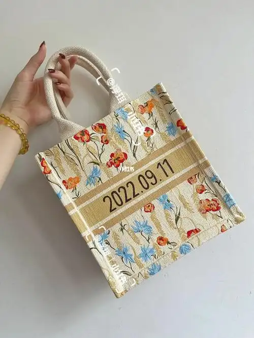 muji手绘麻布包扶桑花开伴娘手提包