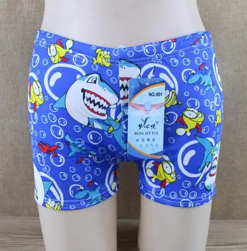 儿童泳裤男士时尚印花夏天泳池专供小孩子小男生学游泳平角裤批发