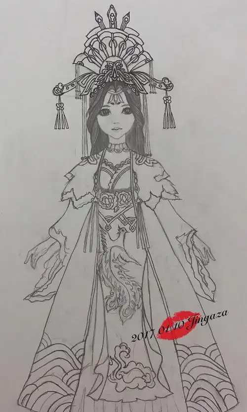 自学绘画禧妃q传皇后服