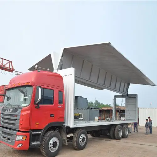 厂家直销展翼车厢 供应优质双侧飞翼液压集装箱 质量保证支持定制