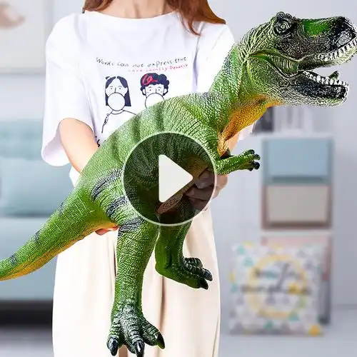 超大号仿真软胶恐龙玩具霸王龙模型套装儿童动物3-6岁男孩玩具