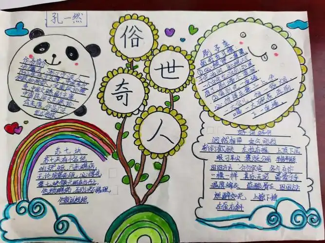 竖版俗世奇人推荐手抄报好书推荐手抄报