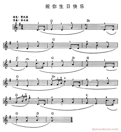 电子琴曲谱祝你生日快乐