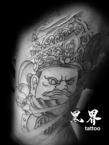 天王线条_纹身图案手稿图片_cherish的纹身作品集