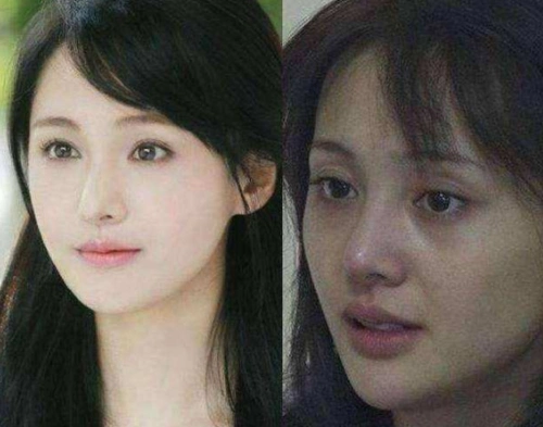 7 明星卸妆后判若两人,图为郑爽卸妆后.