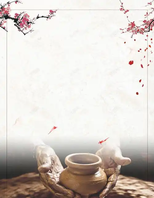 简约清新陶瓷陶艺文化psd高清背景_新图网 https://ixintu.