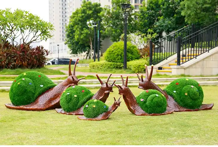 户外绿雕蜗牛摆件绿植草皮仿真动物雕塑园林景观草坪蘑菇装饰小品草皮
