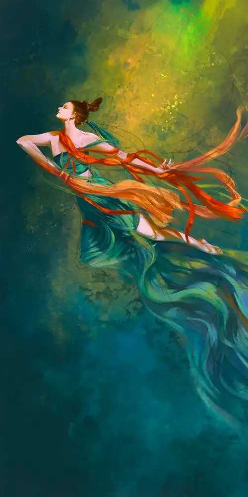 敦煌飞天(附完整过程)|插画|艺术插画|叫我小g - 原创作品 - 站酷