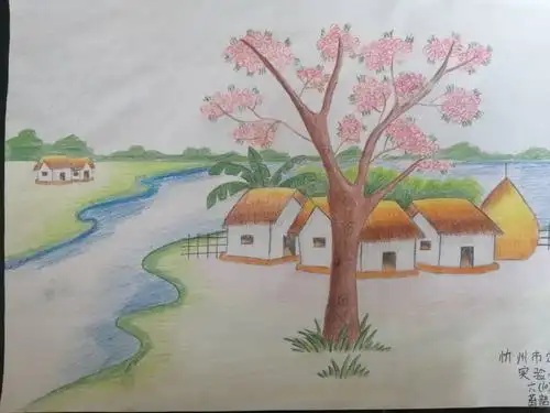 定襄县实验小学少先队开展"画乡村巨变"活动