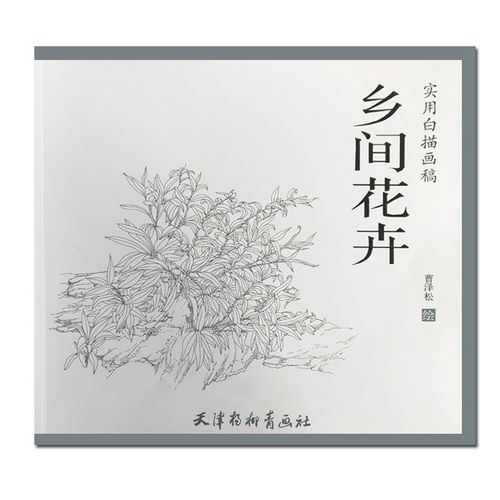 花卉实用白描画稿 曹泽松绘 中国画工笔花鸟花卉画 白描花卉临摹画稿