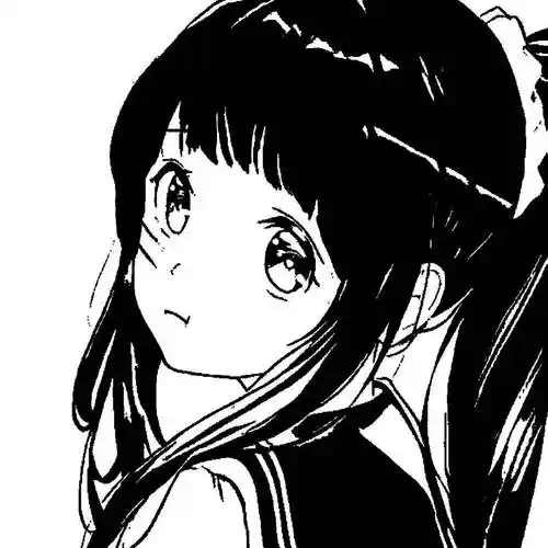 动漫女头经典黑白风动漫女生头像