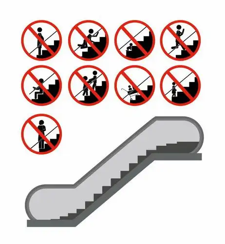 各种手扶电梯安全禁止标志png图片免抠矢量素材